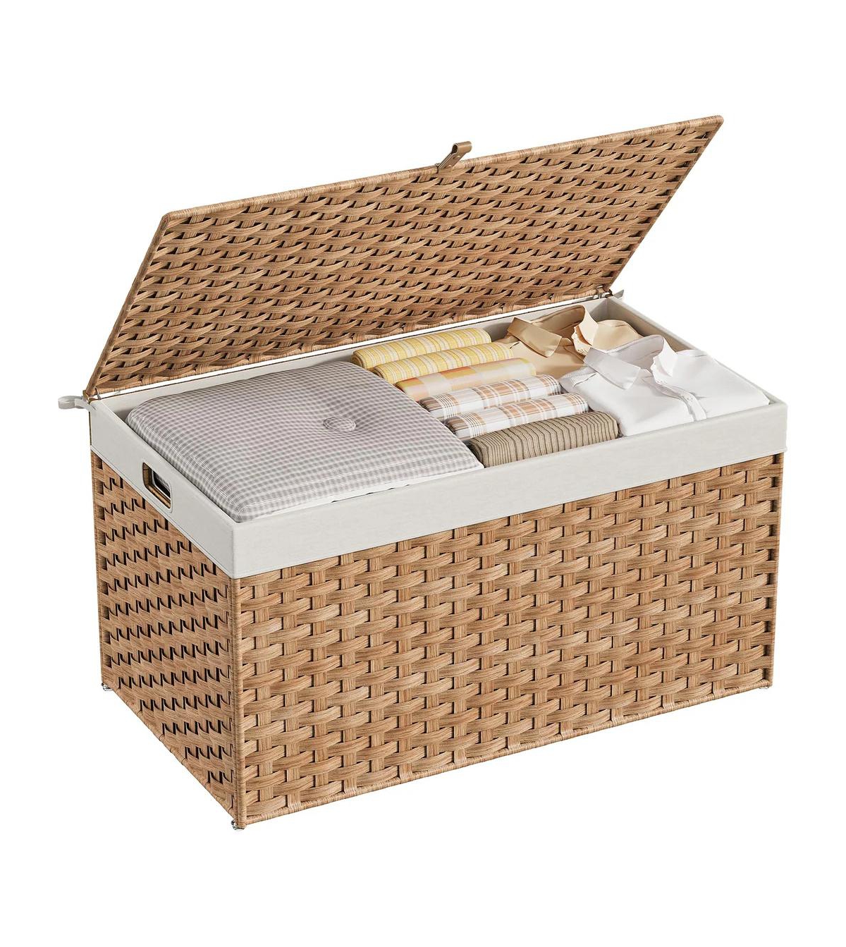 Slickblue Large 42.3 Gallon Storage Basket with Lid and Carry Handles