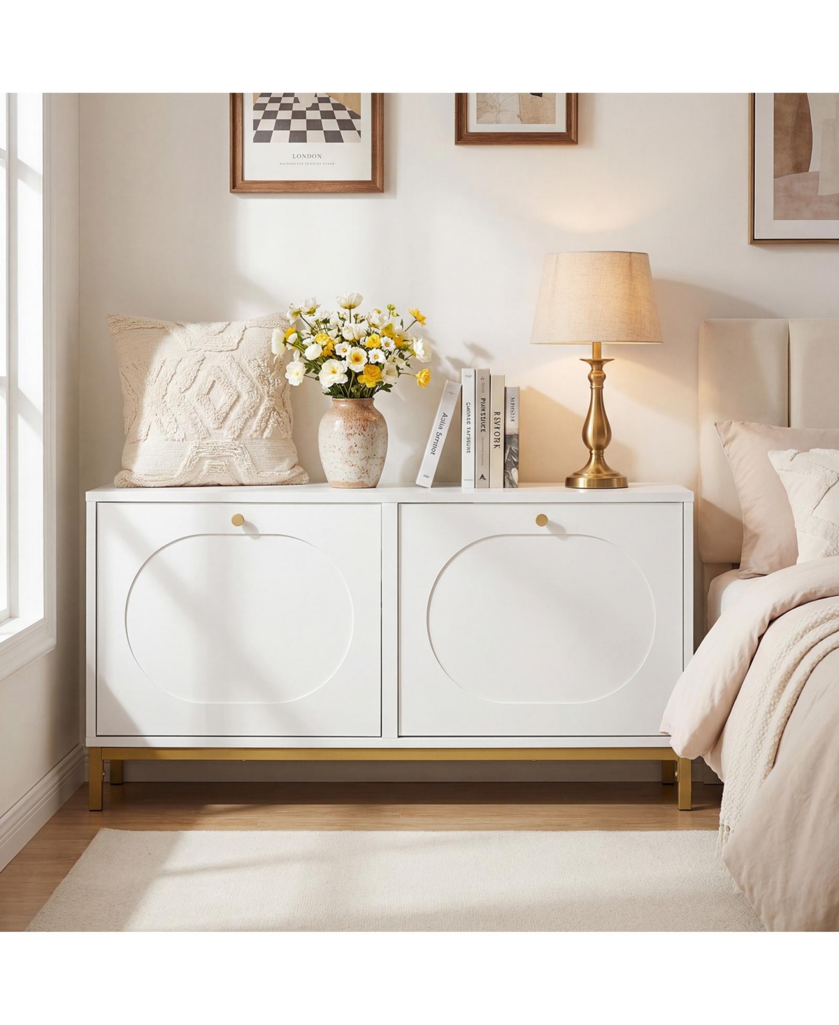 Slickblue Narrow Entryway Shoe Storage Bench with 2 Flip Drawers and Adjustable Shelves