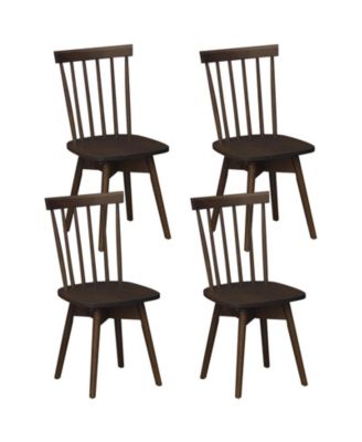 Dining Chairs Set of 4 Mid Century Rubber Wood Kitchen Chairs With Swivel Seat