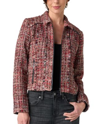 Women's Tweed Fringe Zip Jacket