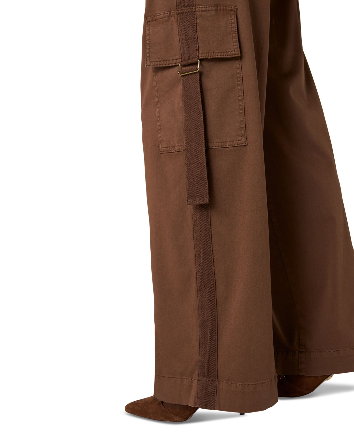 Женские брюки Liverpool Los Angeles Mid-Rise Cargo Wide-Leg, цвет: Коричневый — фото 3