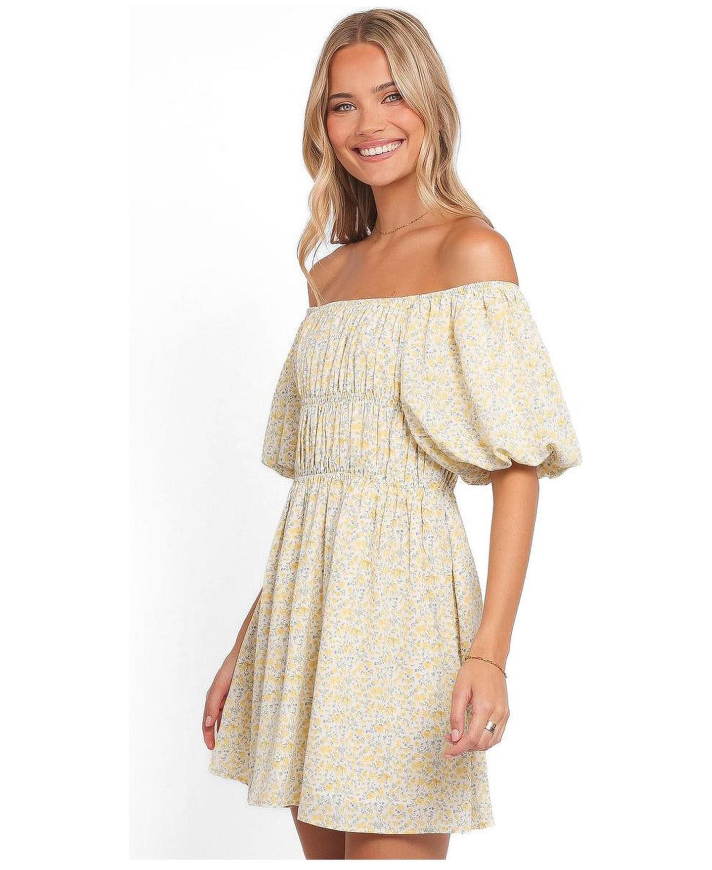 Женское платье Petal and Pup Tori Off Shoulder Mini, цвет: С принтом — фото 2
