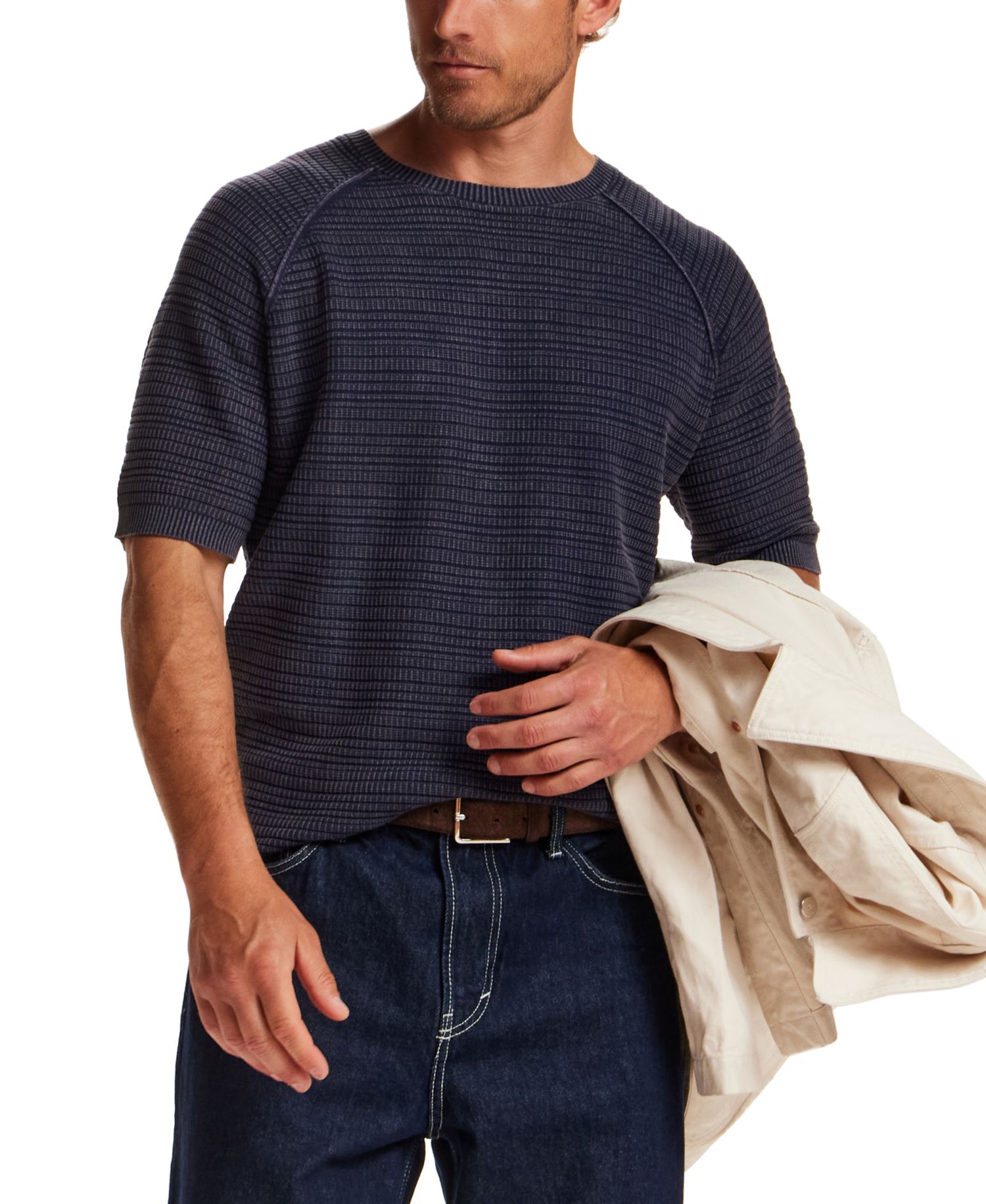 Mens' Vertical Dash Crewneck Sweater