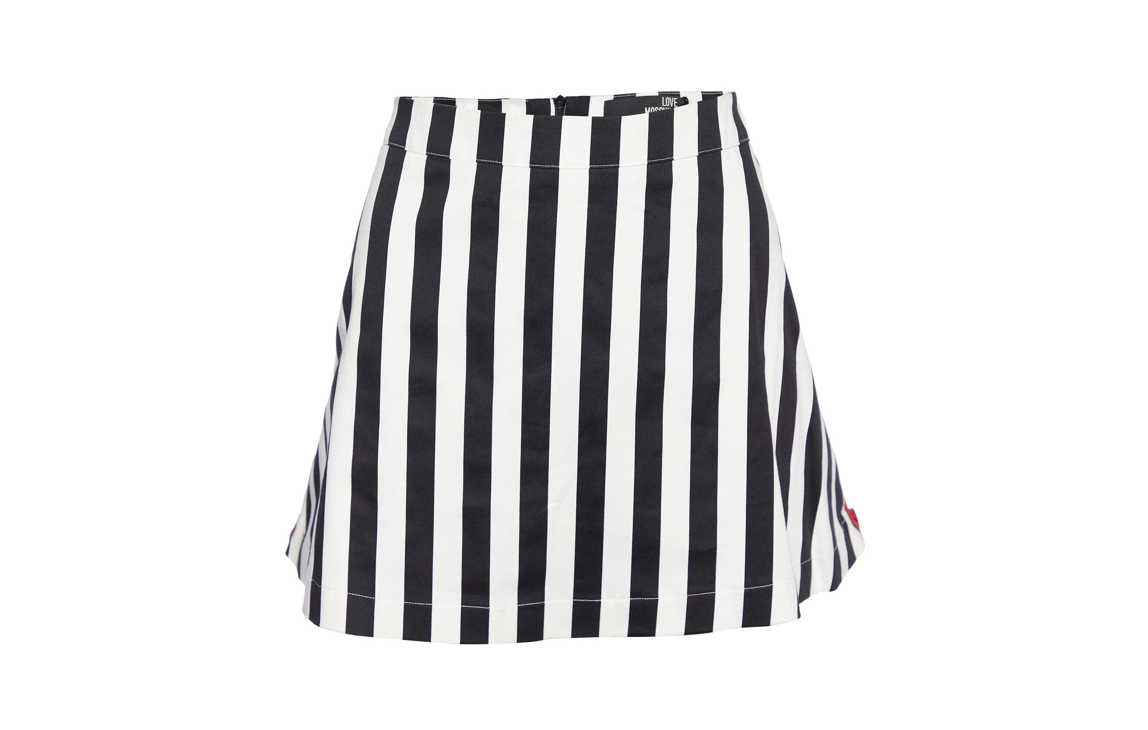 Pre-Owned Love Moschino Women's Cotton Contrast Zip Detail Mini Skirt