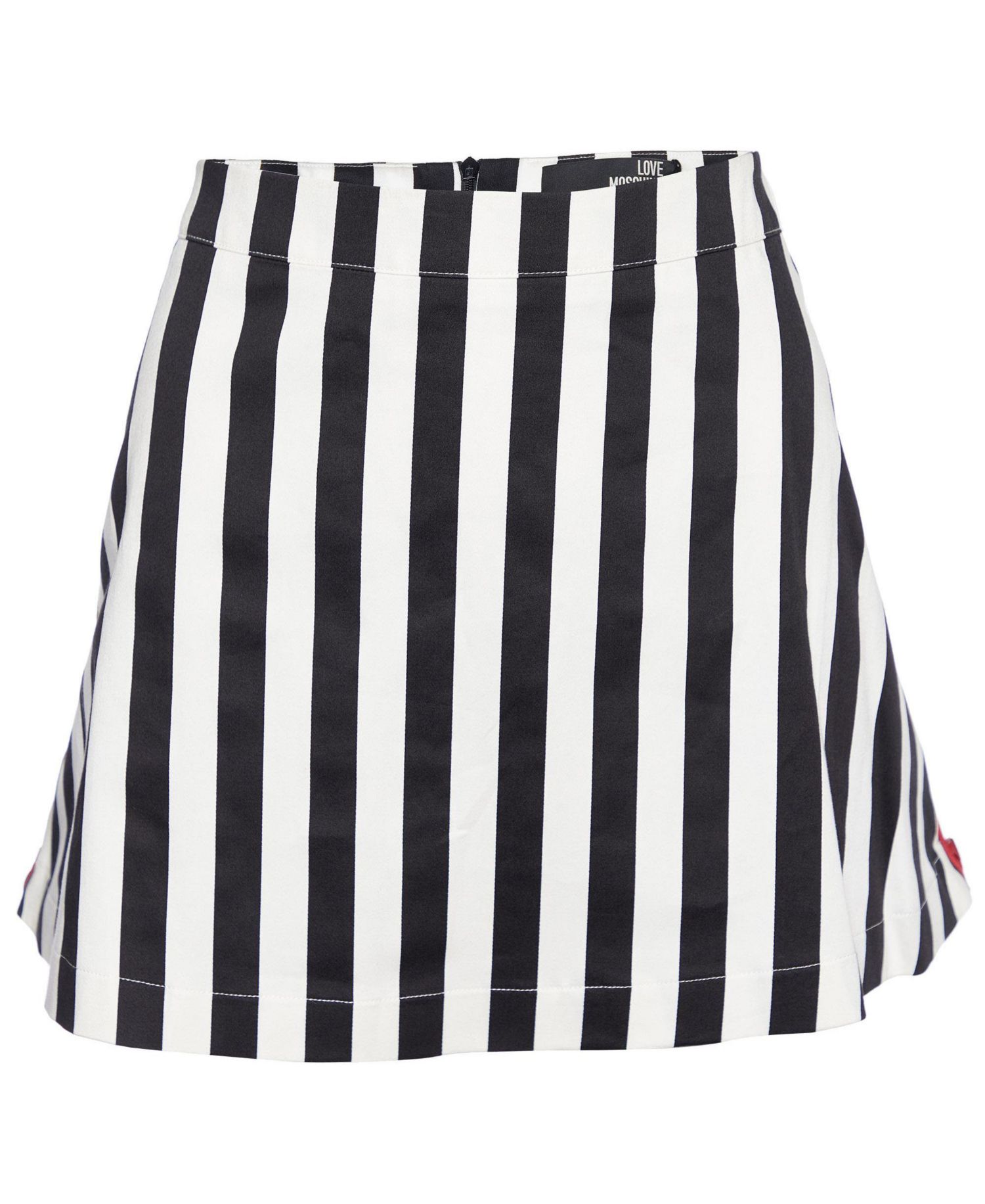 Women's Cotton Contrast Zip Detail Mini Skirt