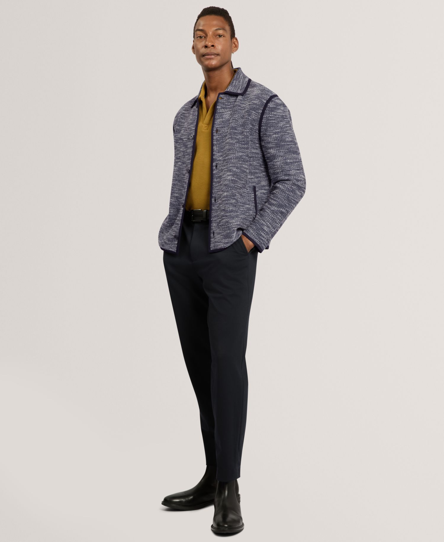 Men's Hannley Boucle Knitted Regular-Fit Jacket