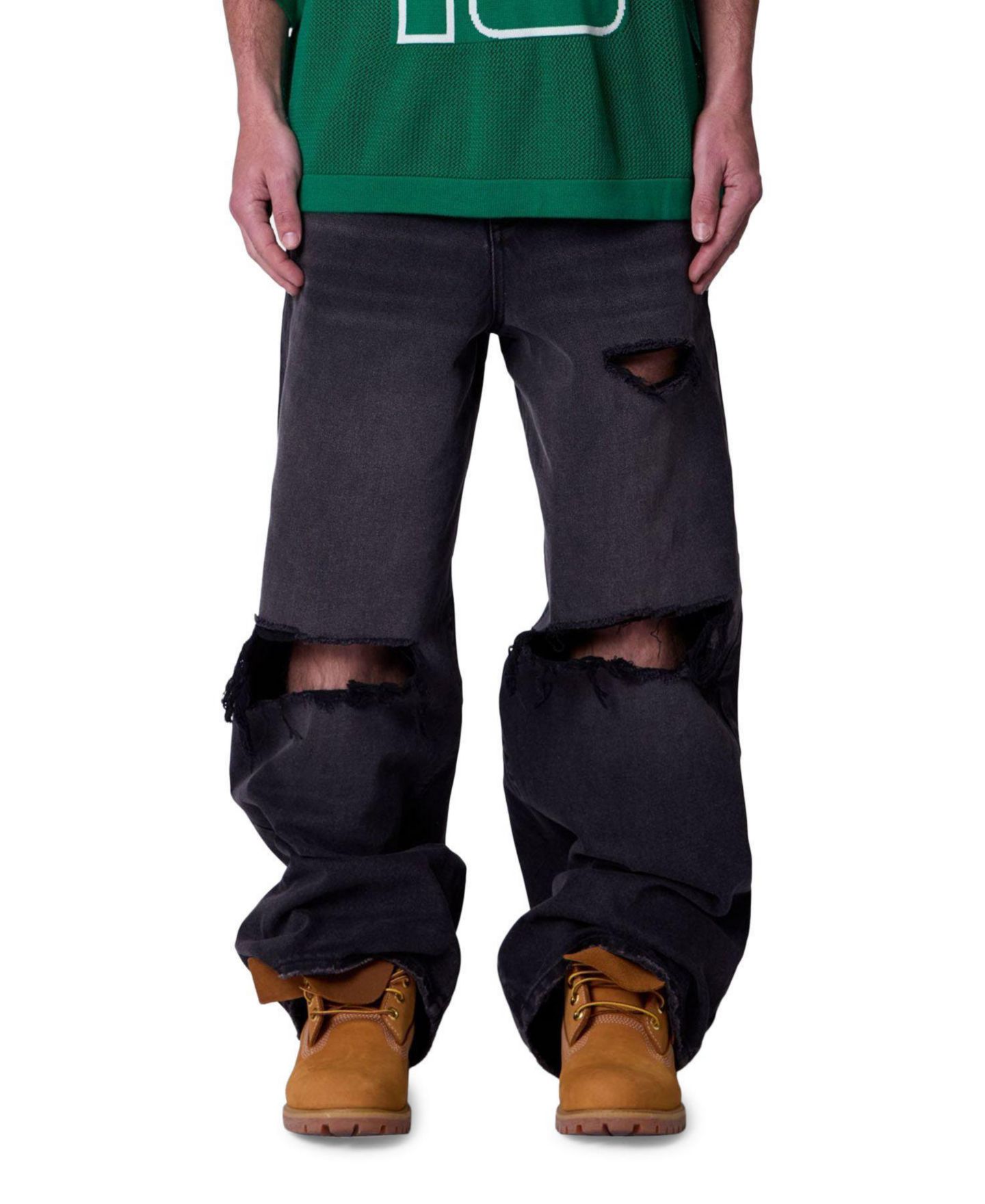 Мужские джинсы mnml Rave Distressed, цвет: Чёрный — фото 1