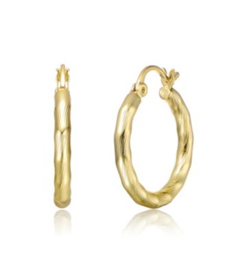 Elegant High-Polish Twisted Hoop Saddleback Earrings