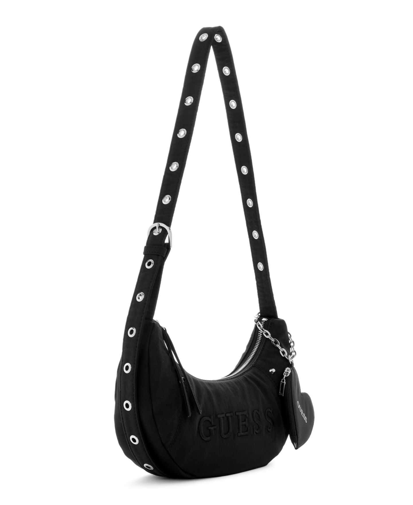 Женская сумка GUESS Sasha Small Hobo Shoulder Handbag, цвет: Чёрный — фото 2