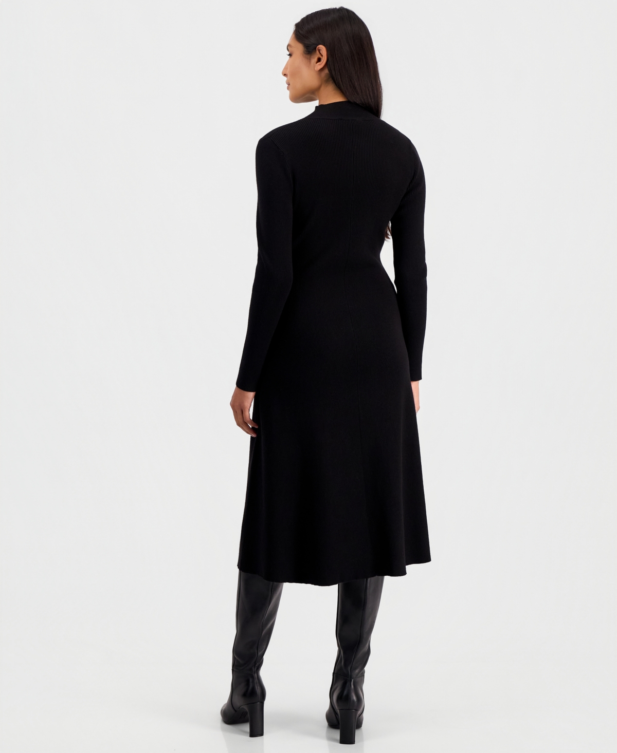 Elie Tahari Women's Adhara Mock Neck Midi Sweater Dress
