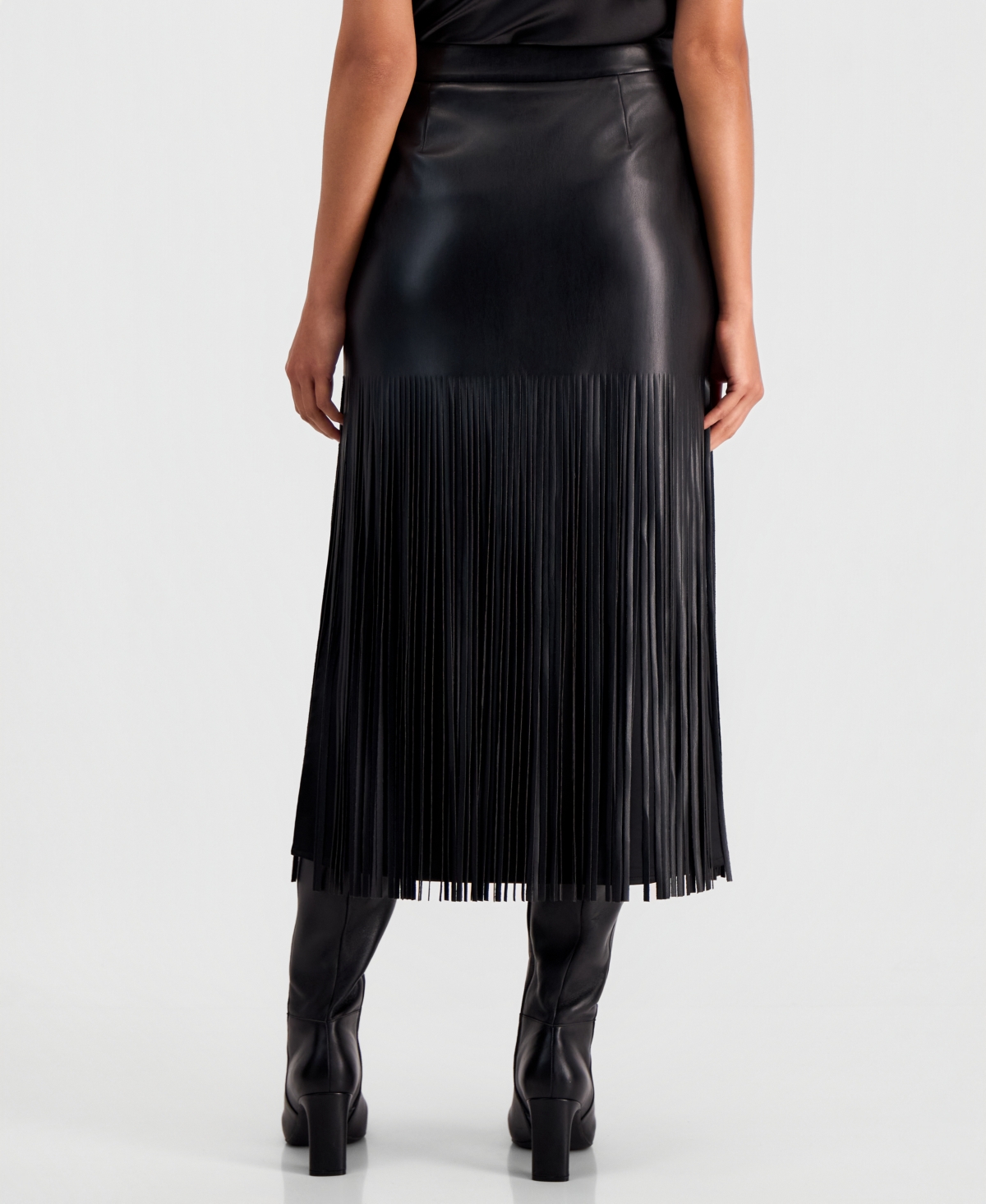 Elie Tahari Women's Kaia High-Waisted Polyester Fringe Skirt