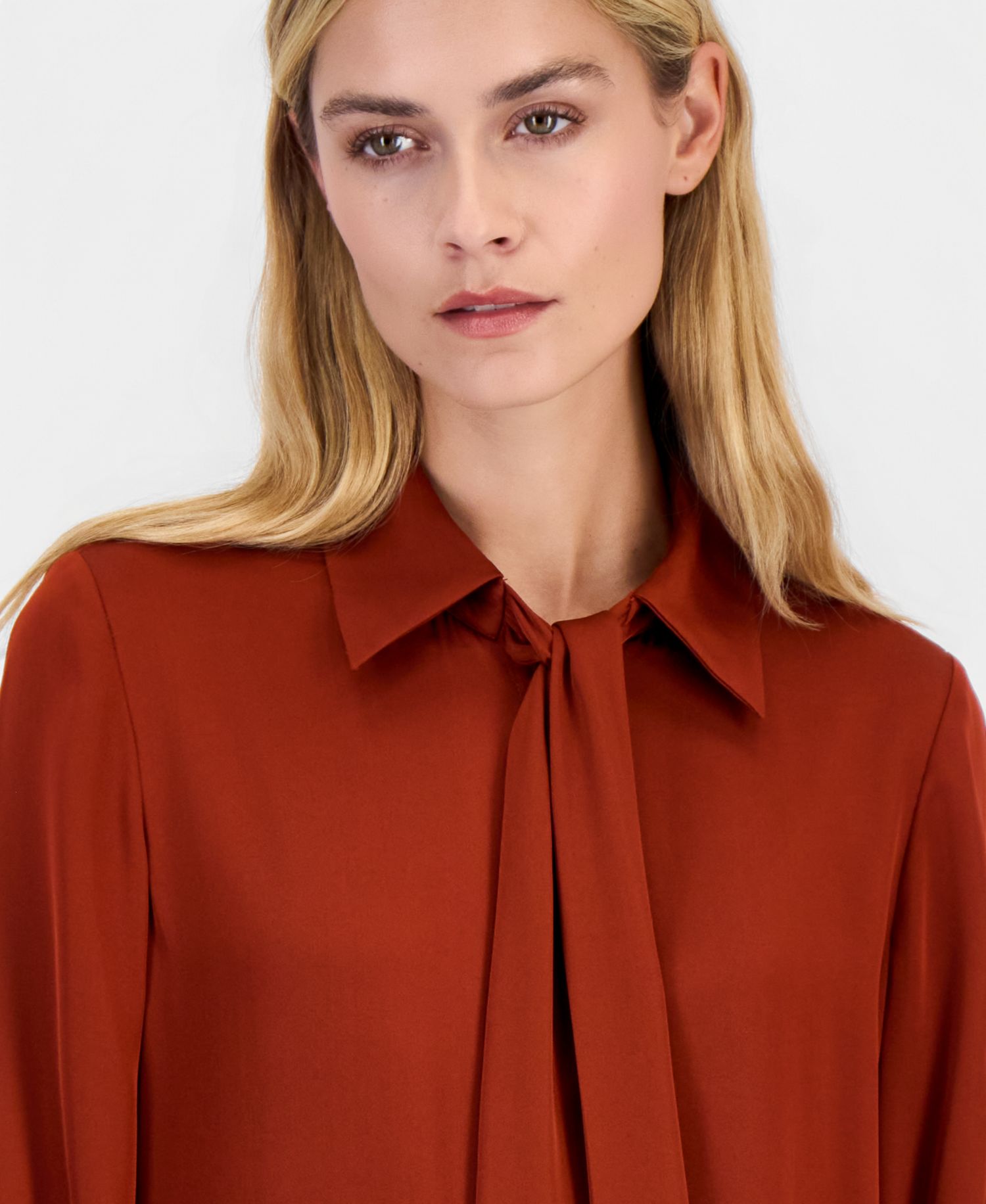 Women's Solana Long-Sleeve Button-Down Silk-Blend Blouse