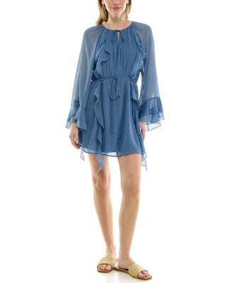 Juniors' Pullover Ruffle Dress
