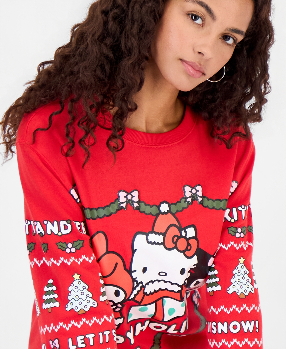 Sanrio Juniors' Hello Kitty Christmas Graphic Sweatshirt