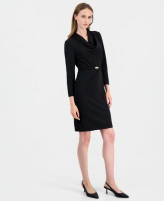 long sleeve formal dresses macy's Women's Sheath x-sibling-handle:the-dreamer-square-neck-dress-golden