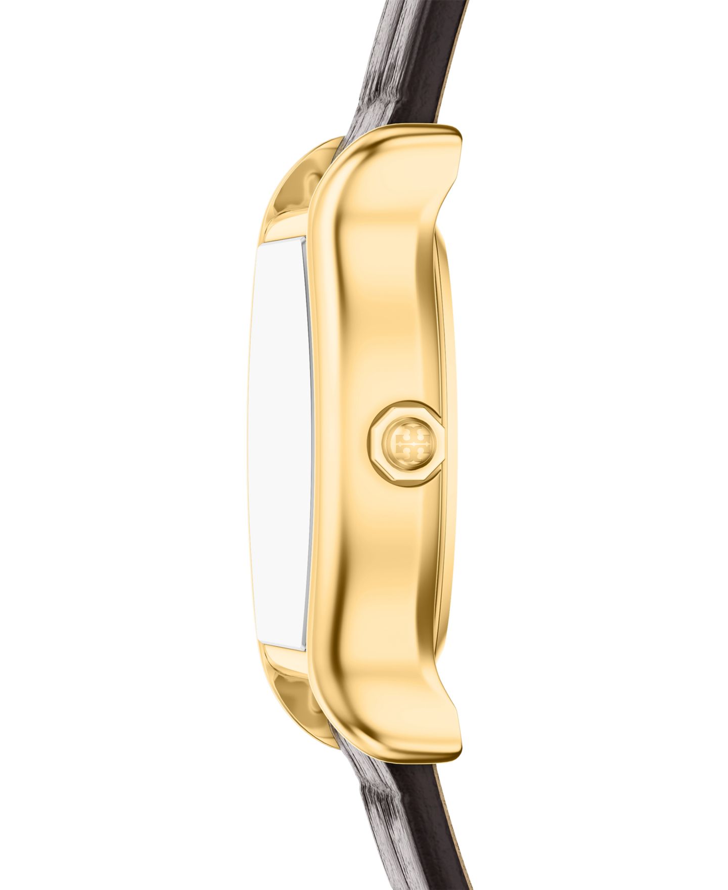 Женские часы Tory Burch Small Eleanor Curve Brown Leather Watch 24mm — фото 2