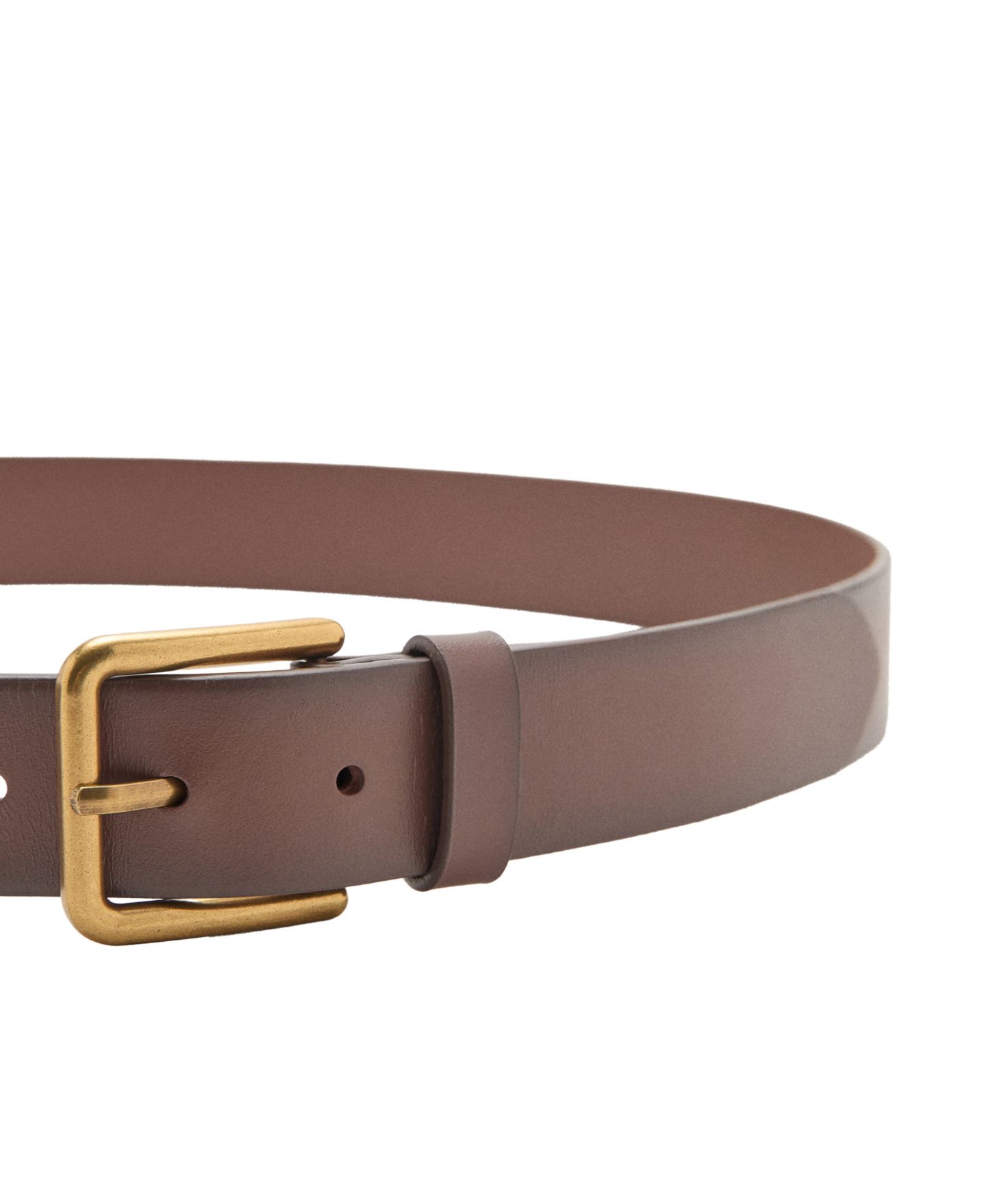 Мужской ремень MANGO Square Buckle Belt, цвет: Кожаный — фото 3