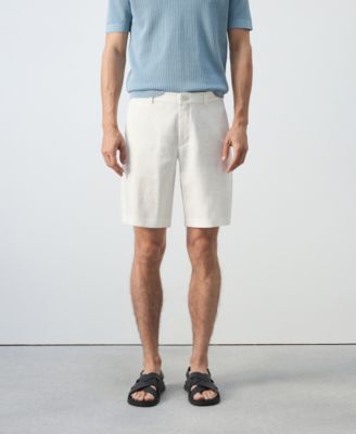 Men's Slim-Fit Linen 9.84" Bermuda Shorts