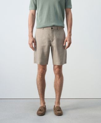 Men's Slim-Fit Linen 9.84" Bermuda Shorts