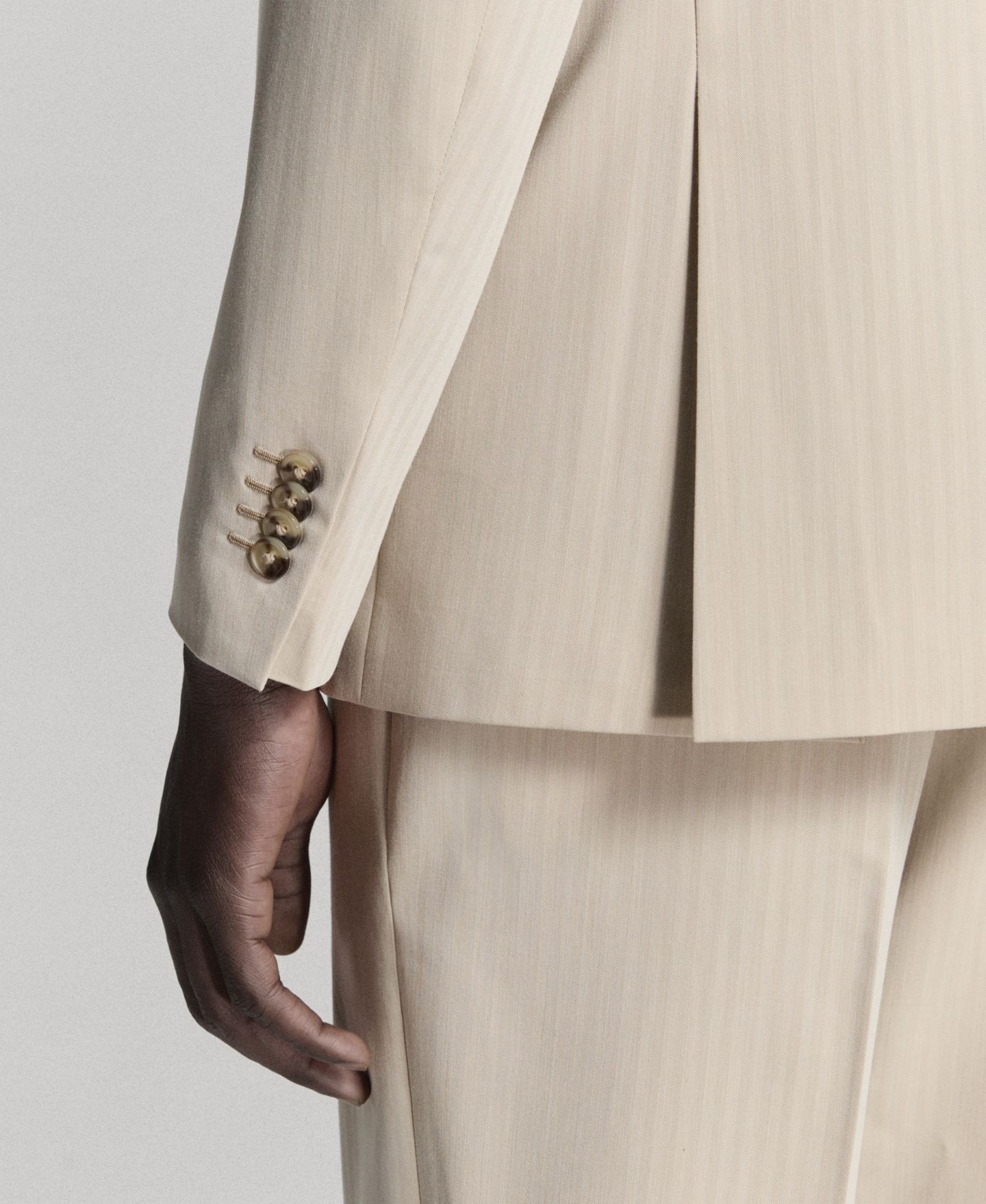 Мужской пиджак MANGO Milan Slim-Fit Suit Blazer, цвет: Бежевый — фото 5