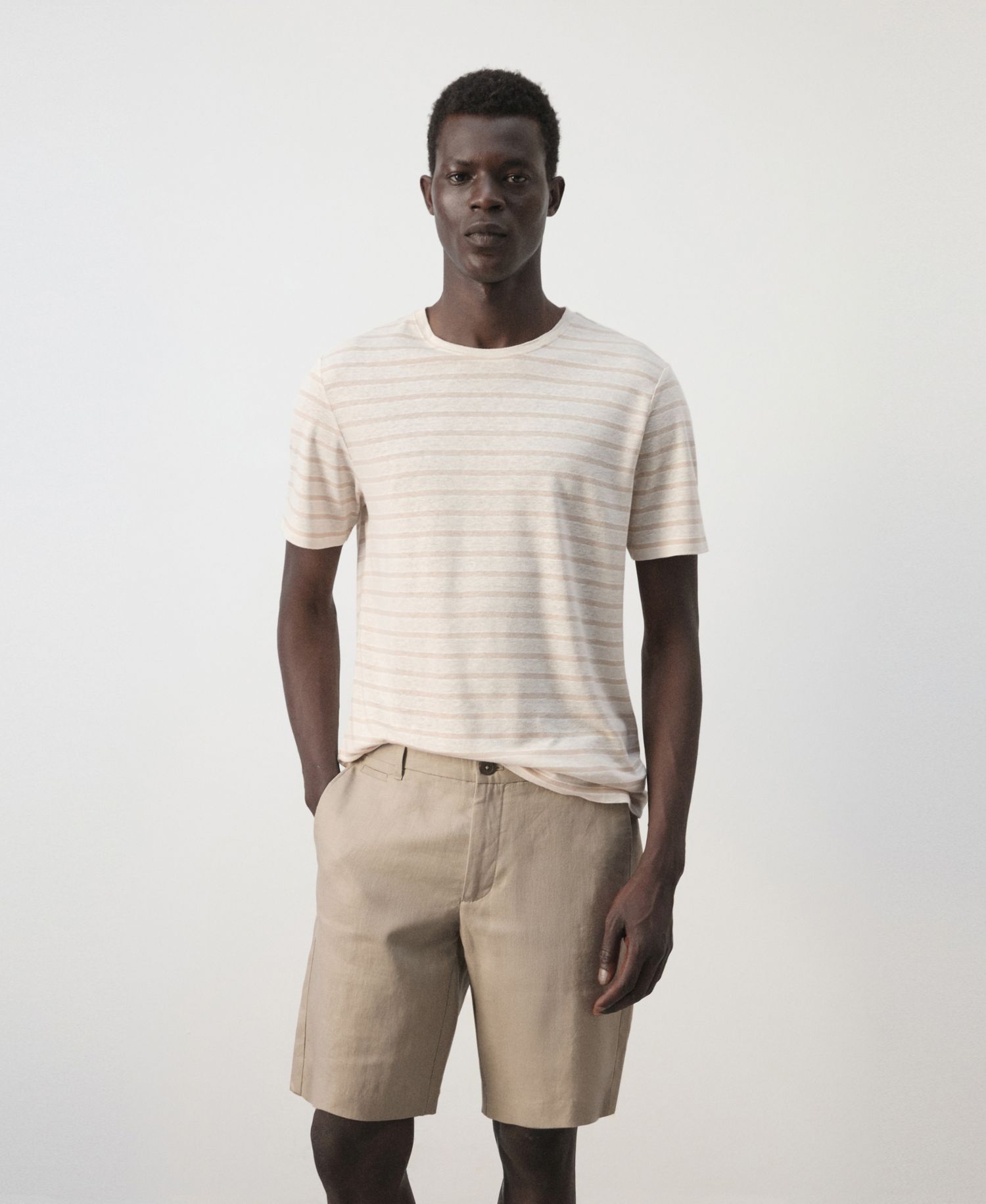 Men's Striped Linen T-Shirt