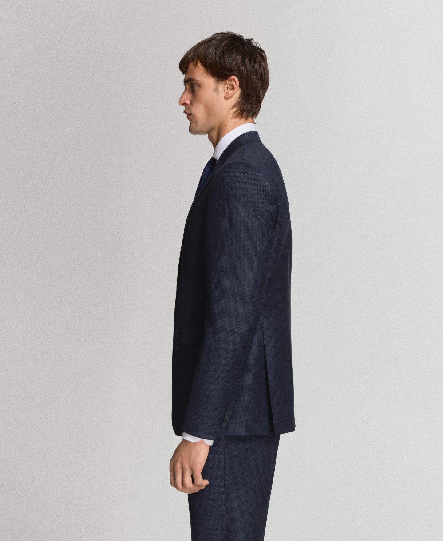 Мужской пиджак MANGO Turin Wool Suit Blazer, цвет: Тёмный тёмно-синий — фото 4