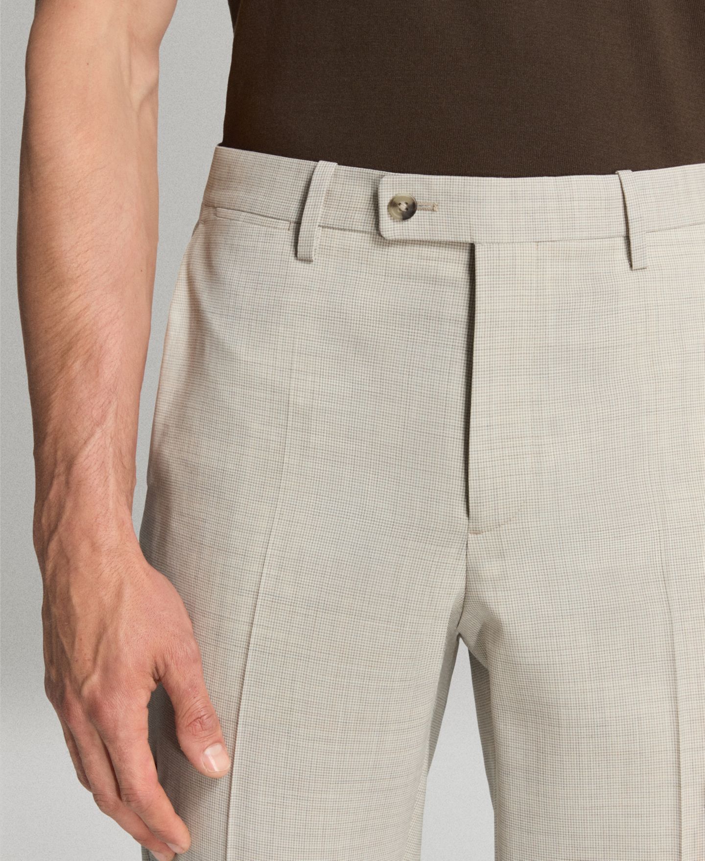 Мужские брюки MANGO Turin Wool Suit, цвет: Бежевый — фото 3