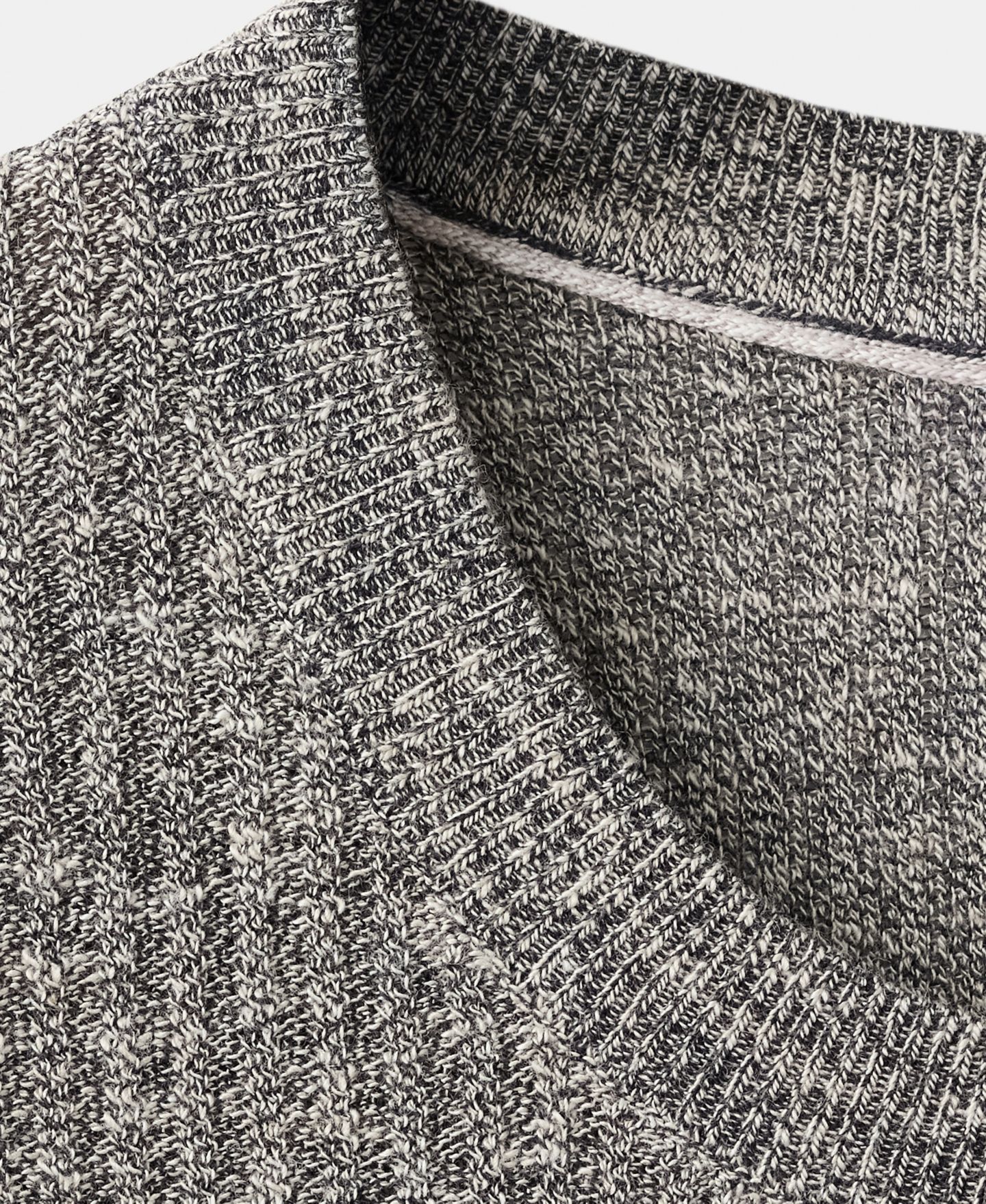 Мужская футболка Mango Ribbed Linen-Cotton Blend, цвет: Тёмно-синий — фото 5