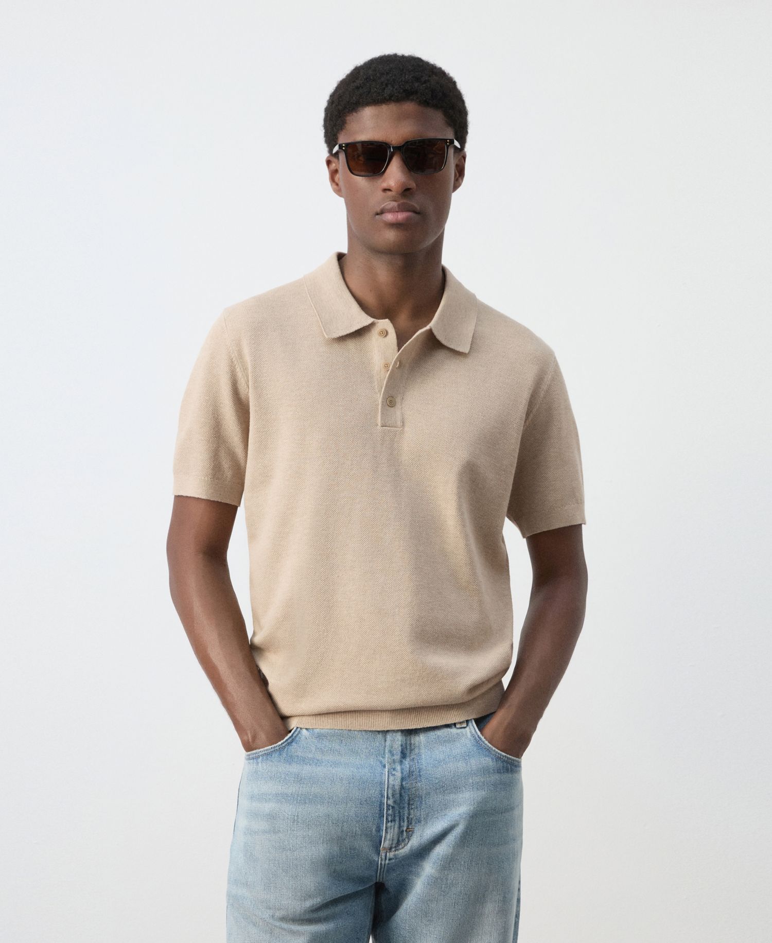 Men's Fine-Knit Cotton Polo Shirt