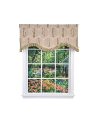 Shaggy Trimmed Cornice Window Valance 100% Cotton Lined Rod Pocket