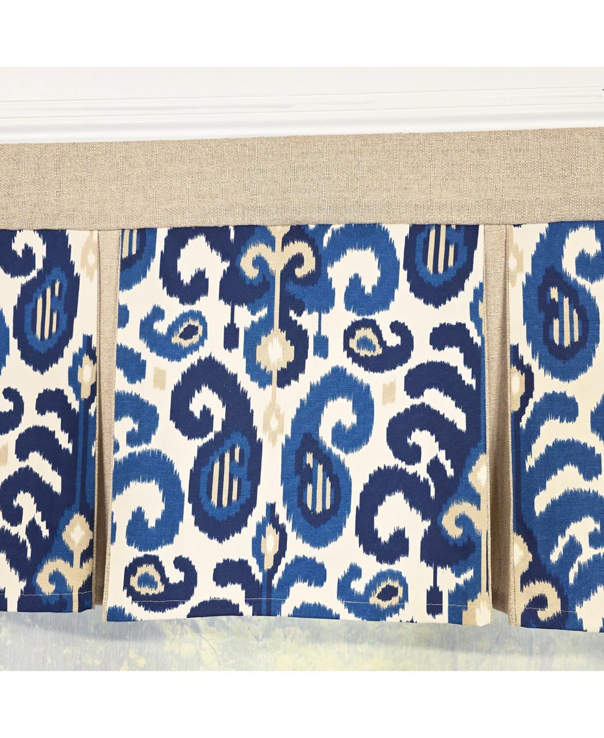 Rlf Home Tracy Pleated Window Valance 100% Cotton Rod Pocket
