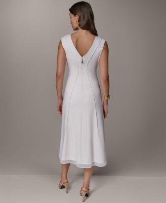 Women's Sleeveless V-Neck Midi Dress thumbnail 5