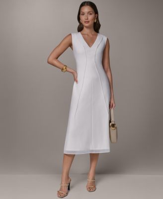 Women's Sleeveless V-Neck Midi Dress
