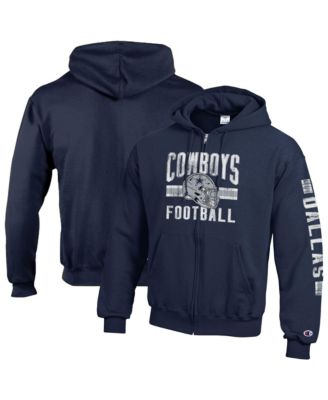 Men's Navy Dallas Cowboys Powerblend Fleece Full-Zip Hoodie