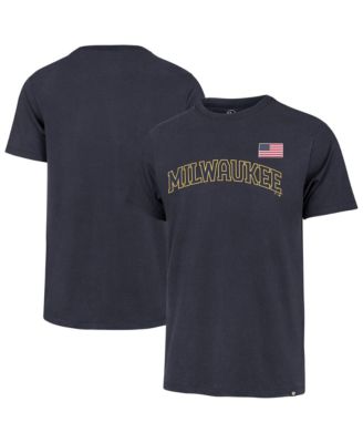 Men's Navy Milwaukee Brewers Heritage U.S. Flag T-Shirt