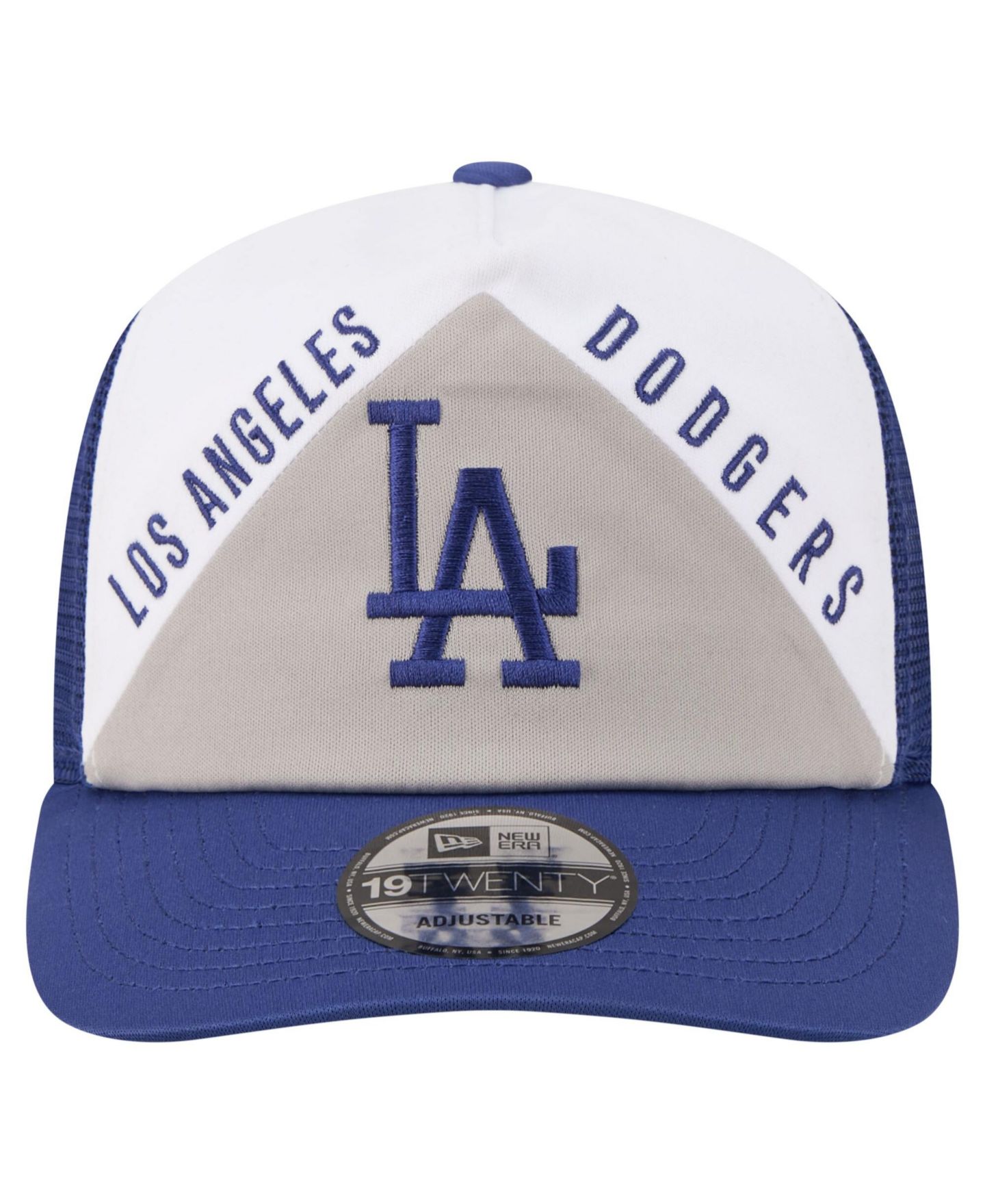 Мужская кепка New Era White/Royal Los Angeles Dodgers Retro Cut 19TWENTY Adjustable Trucker Hat — фото 5