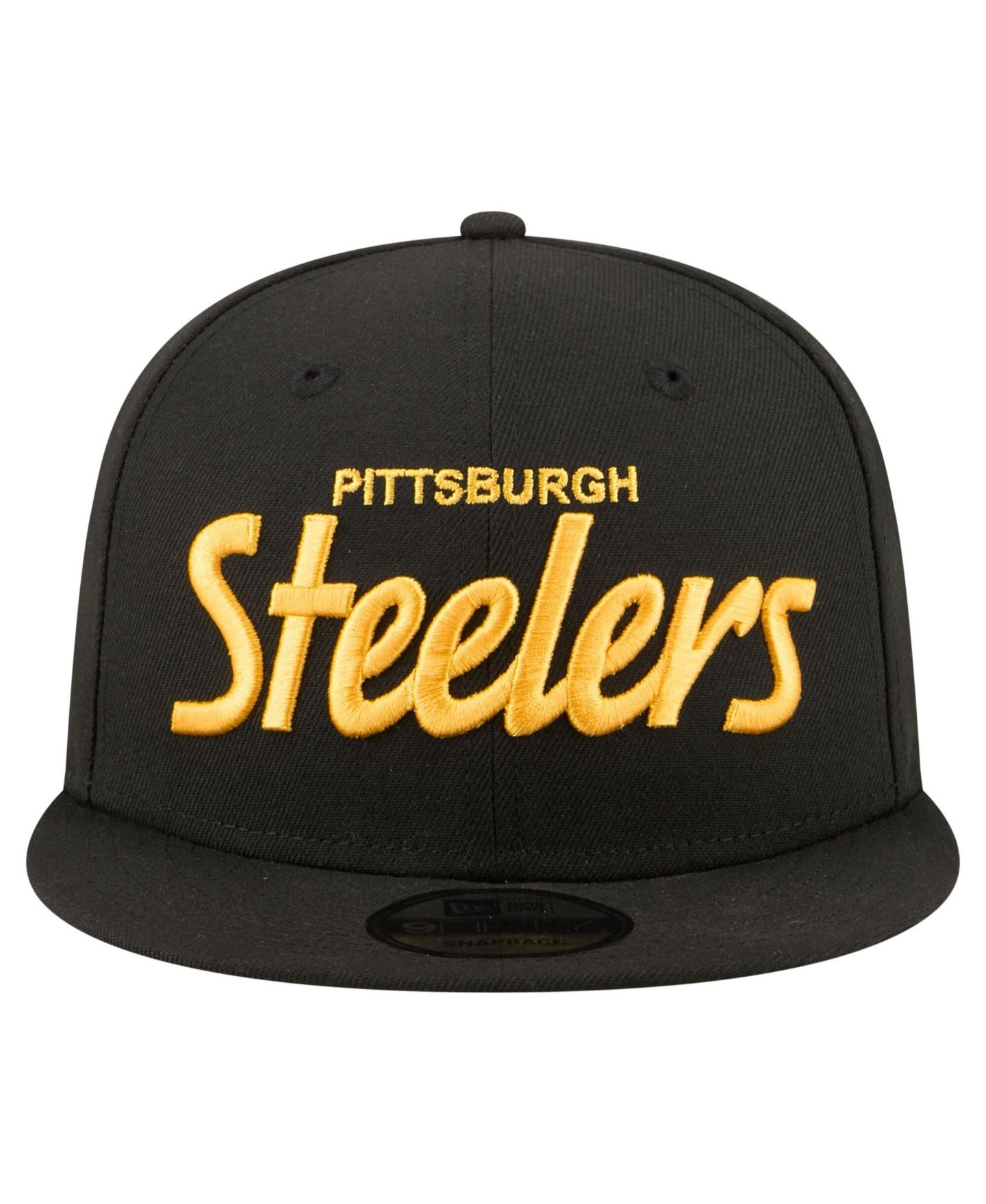 Мужская кепка New Era Black Pittsburgh Steelers Core Team Script 9FIFTY Snapback Hat — фото 5