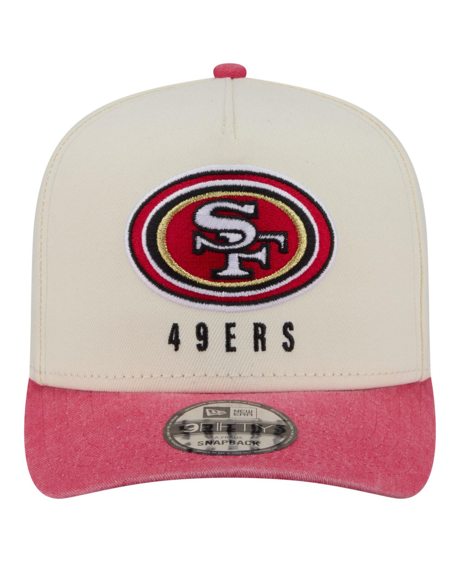 Men's Cream/Scarlet San Francisco 49ers Washed A-Frame 9FIFTY Snapback Hat