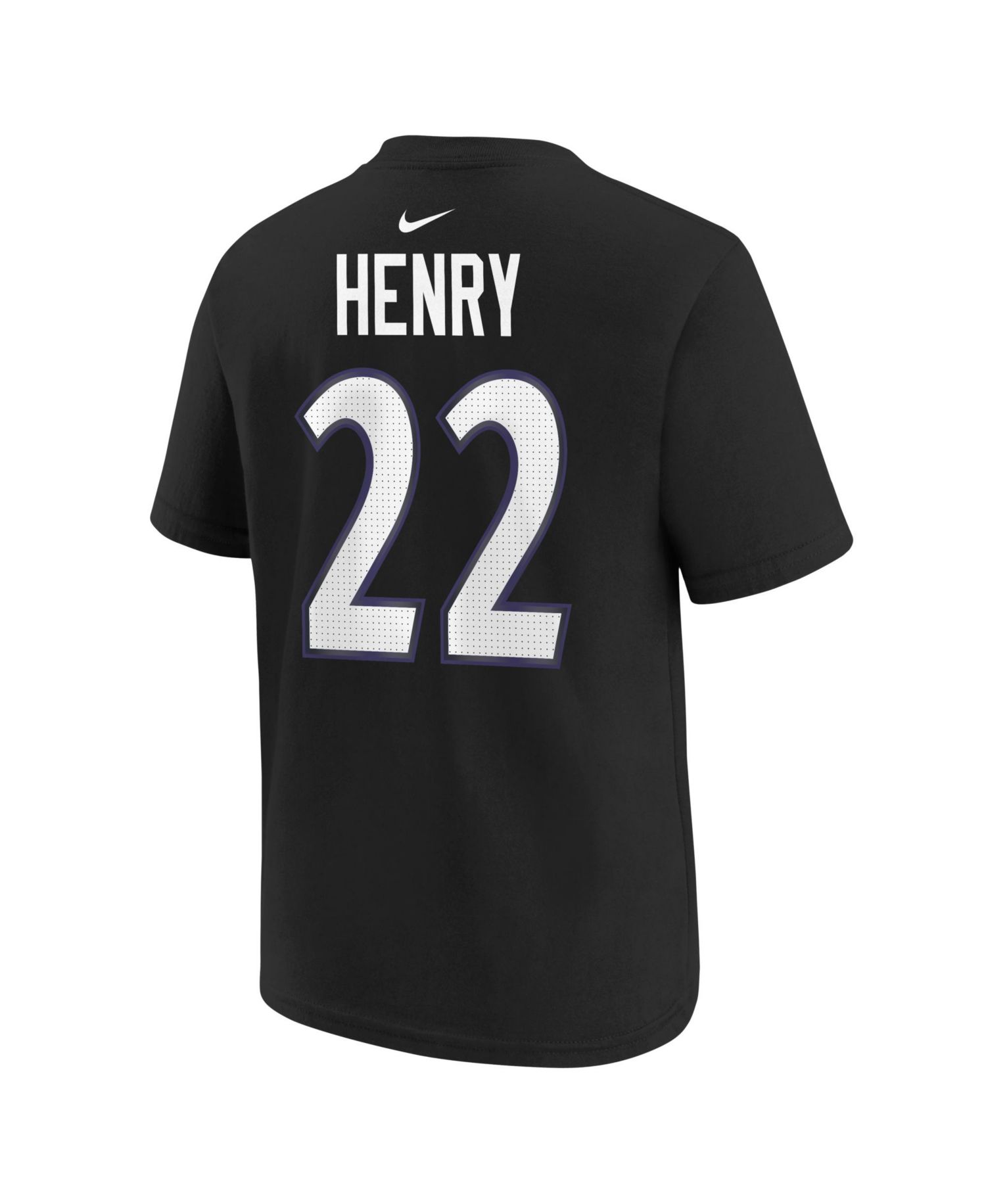 Big Boys and Girls Derrick Henry Black Baltimore Ravens Player Name & Number T-Shirt