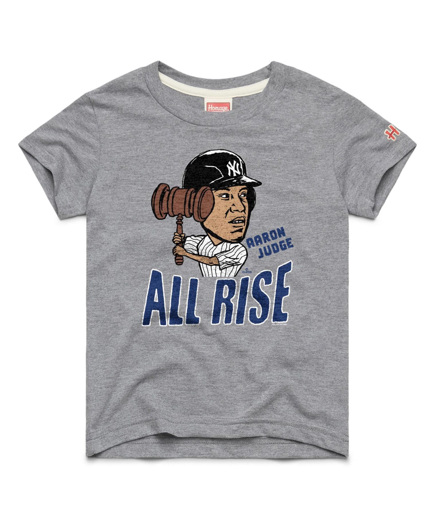 Big Boys and Girls Aaron Judge Gray New York Yankees Caricature Tri-Blend T-Shirt