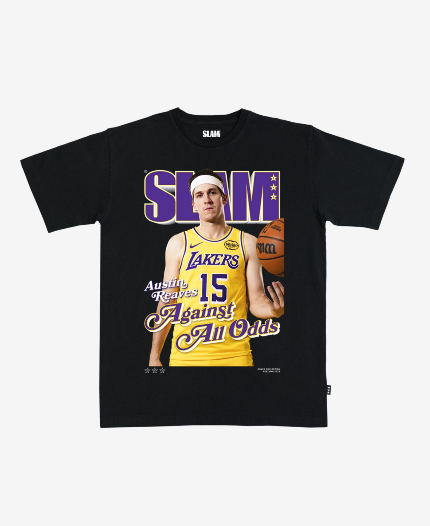 Футболка Slam Austin Reaves Black Los Angeles Lakers Cover — фото 1