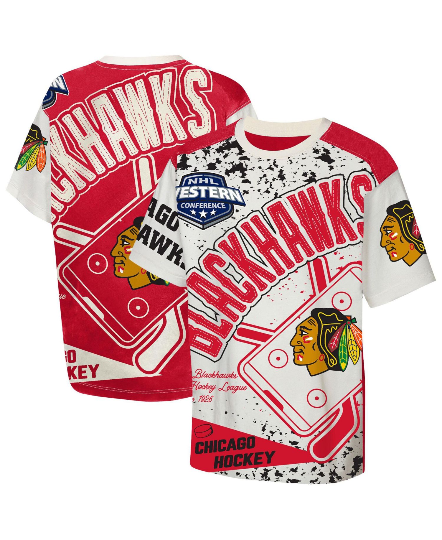 Big Boys and Girls Cream Chicago Blackhawks Top Player T-Shirt