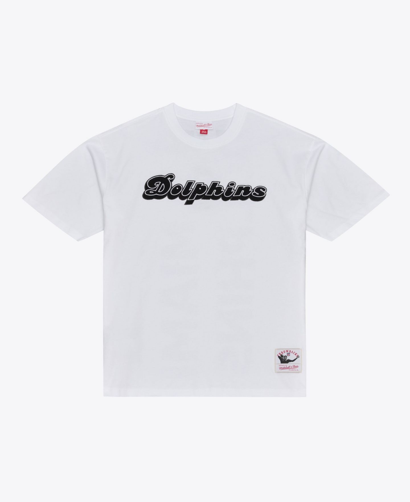 Мужская футболка Mitchell & Ness White Miami Dolphins Monochrome — фото 1