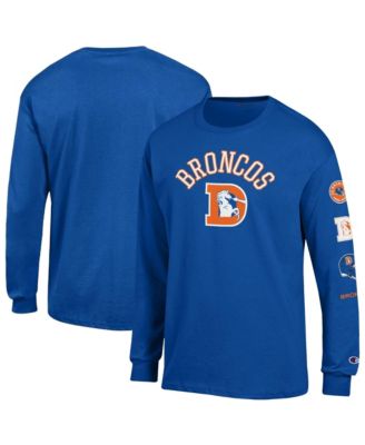 Men's Royal Denver Broncos Long Sleeve Jersey T-Shirt