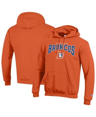 Men's Orange Denver Broncos Powerblend Arch over Logo Hoodie