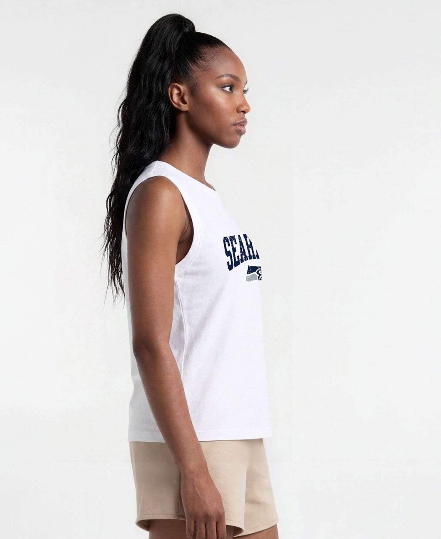 Women's White Seattle Seahawks Muscle Tank Top