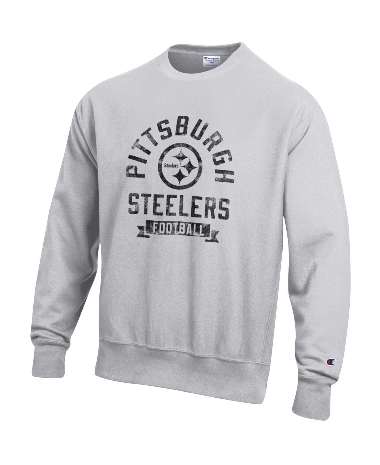 Мужская толстовка Champion Heather Gray Pittsburgh Steelers Reverse Weave Fleece Pullover — фото 5