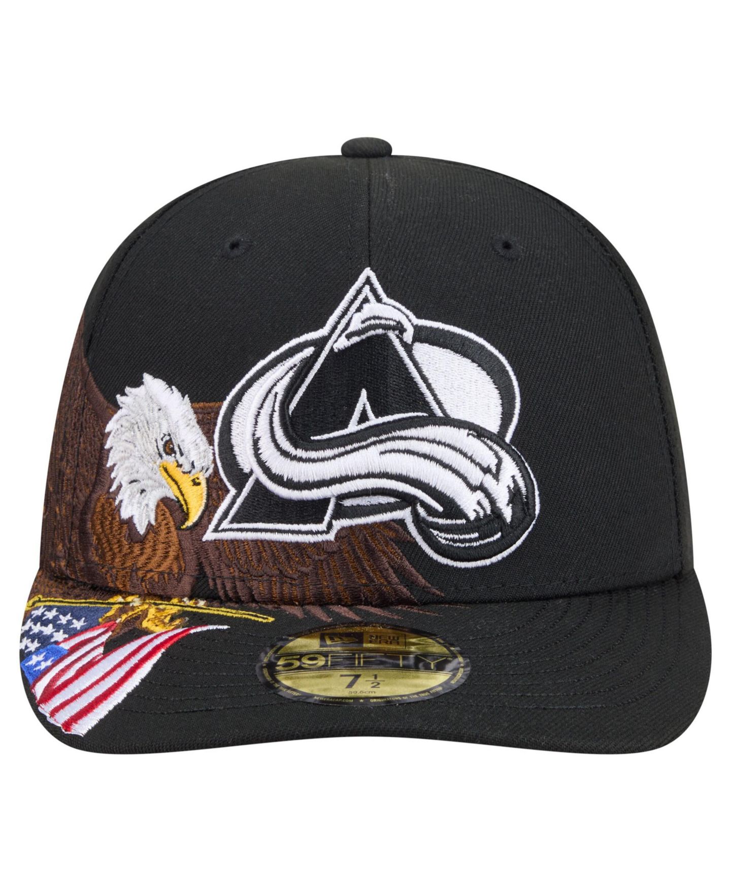 Мужская кепка New Era Black Colorado Avalanche Freedom Pre-Curved 59FIFTY Fitted Hat — фото 5