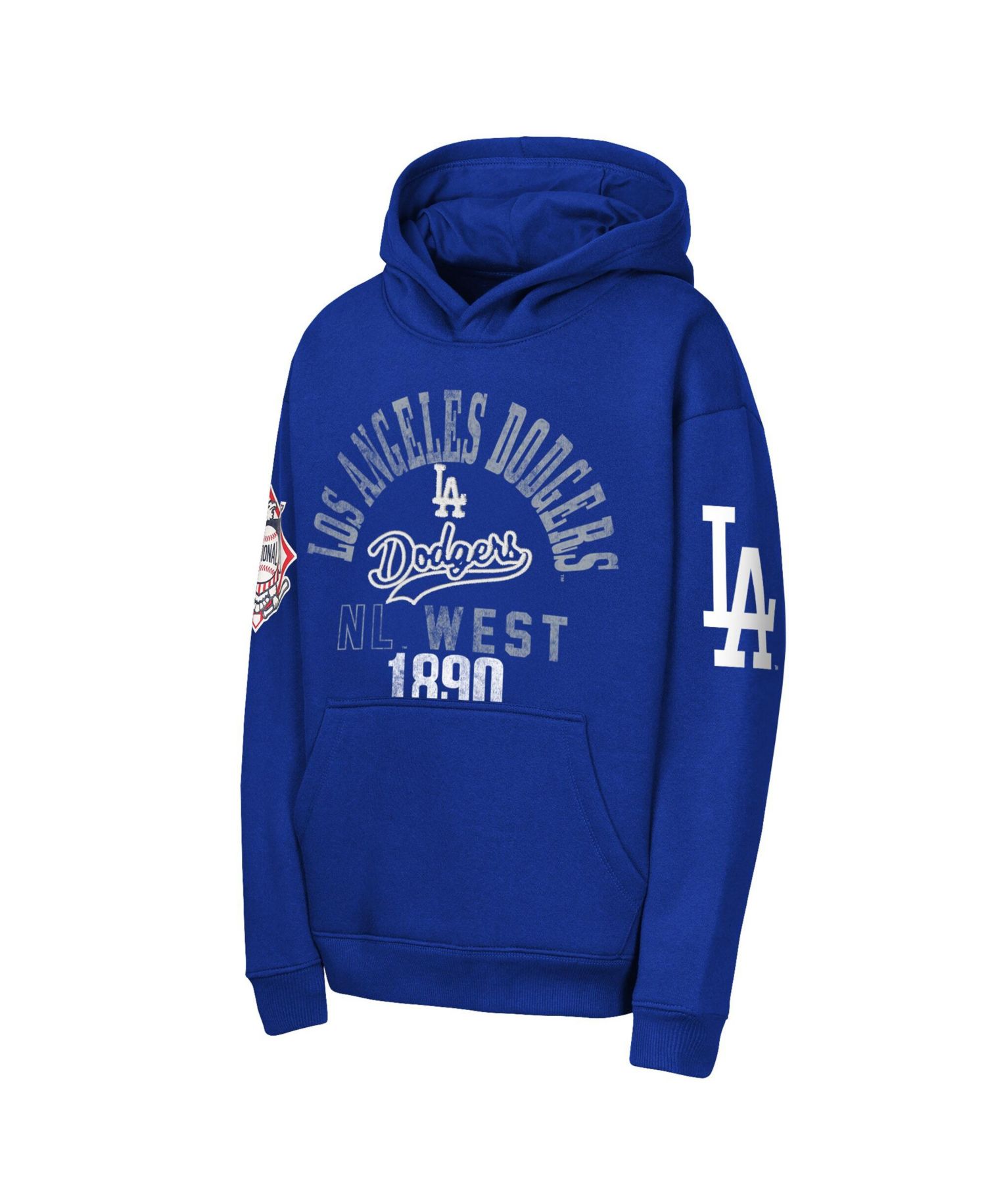 Big Boys and Girls Royal Los Angeles Dodgers Premium Sweep Fleece Hoodie