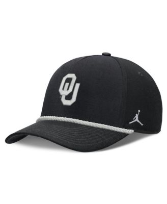 Men's and Women's Black Oklahoma Sooners Rope Rise Adjustable Hat